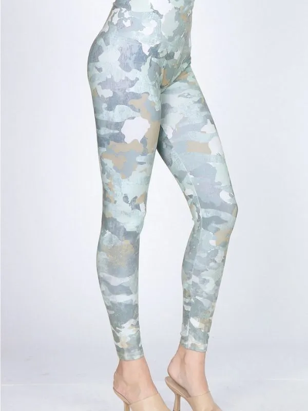 Havyn Distressed Minty Camo Sublimation Print M.Rena High Waist Leggings