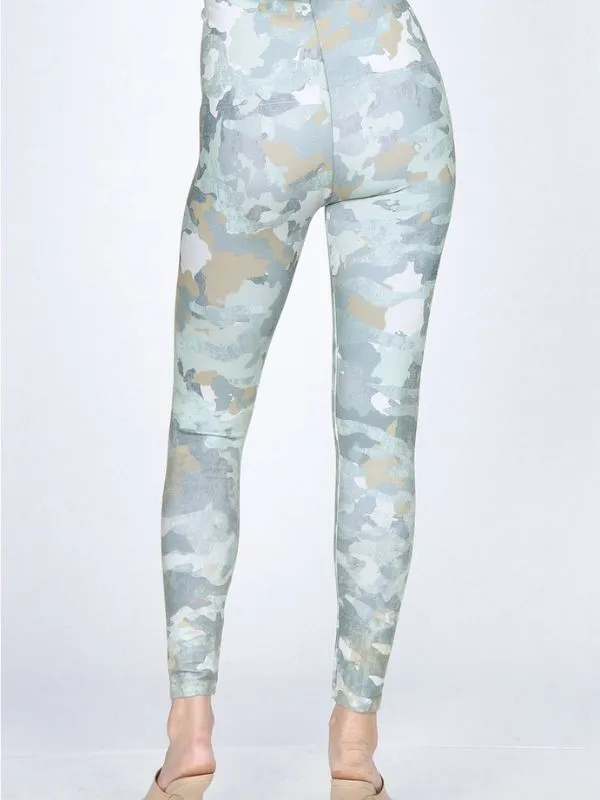 Havyn Distressed Minty Camo Sublimation Print M.Rena High Waist Leggings