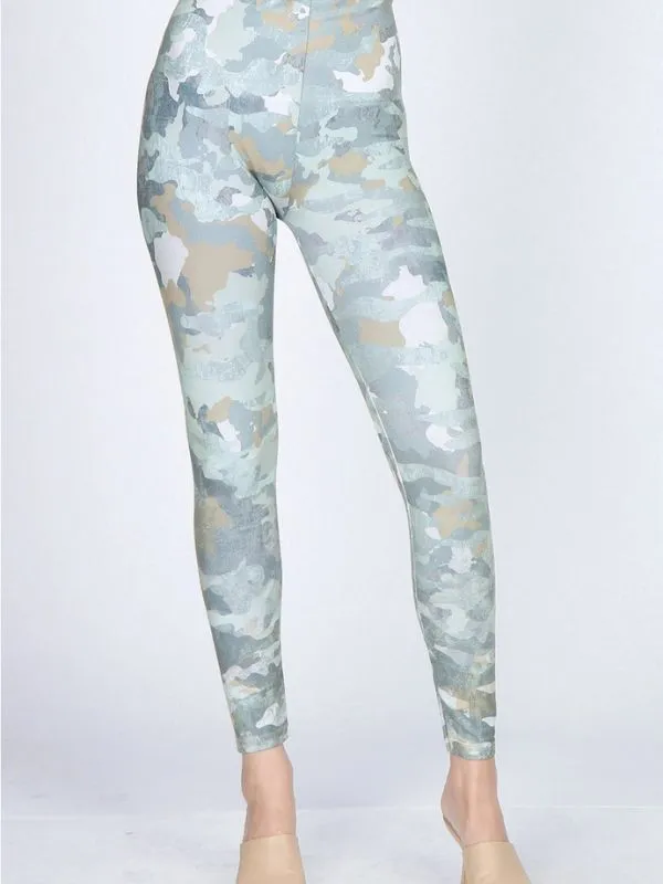 Havyn Distressed Minty Camo Sublimation Print M.Rena High Waist Leggings