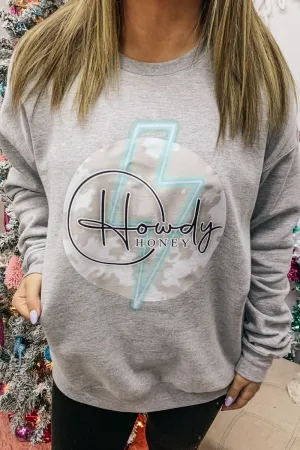 Howdy Honey Logo Cow Unisex Fleece Crew