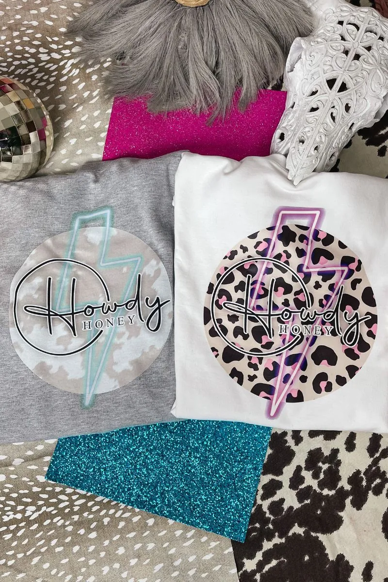 Howdy Honey Logo Cow Unisex Fleece Crew