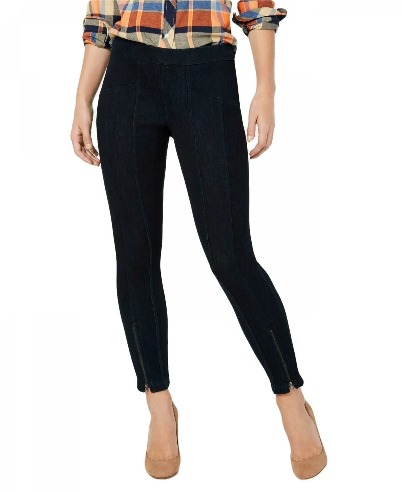HUE Women's Seamed Zip Skimmer Leggings