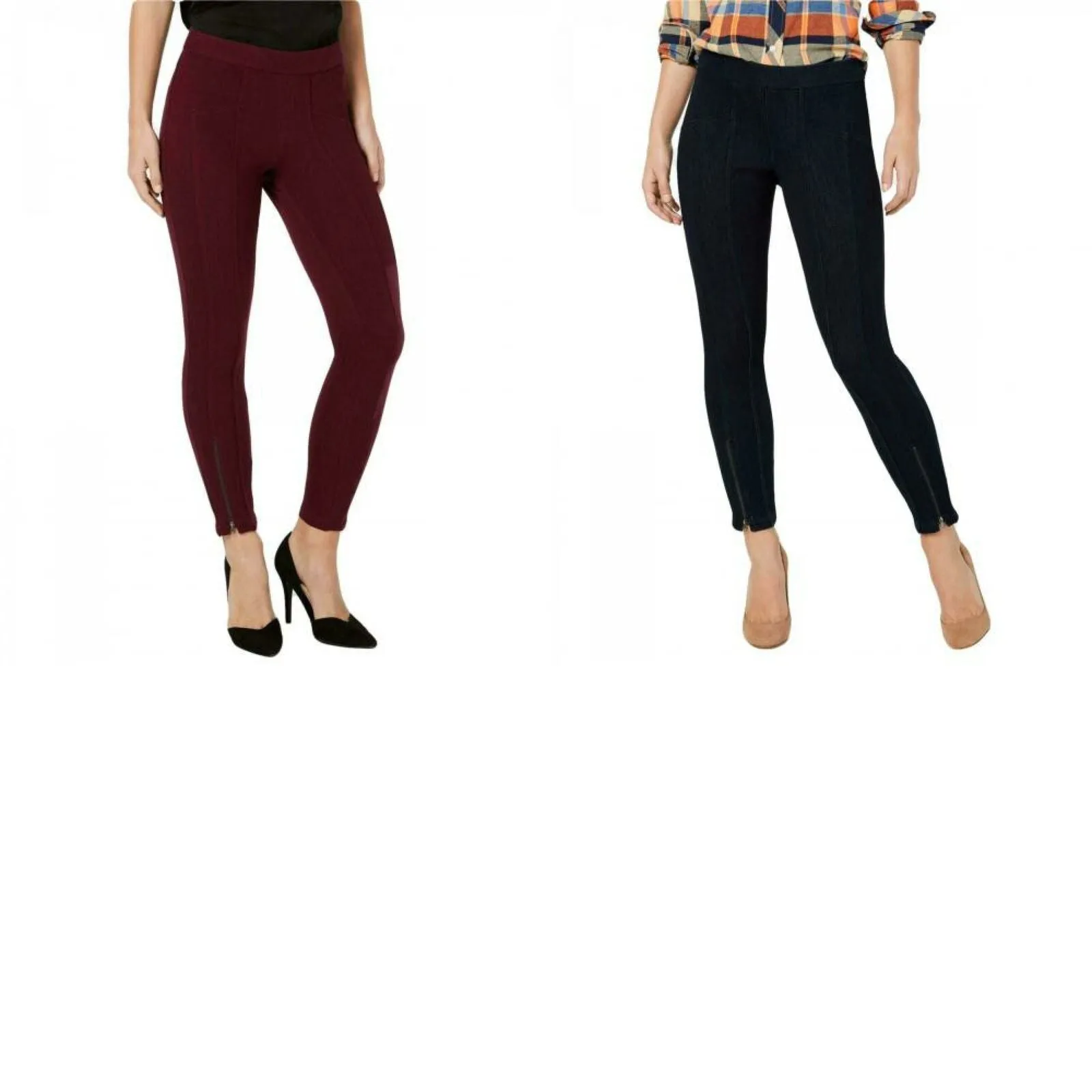 HUE Women's Seamed Zip Skimmer Leggings