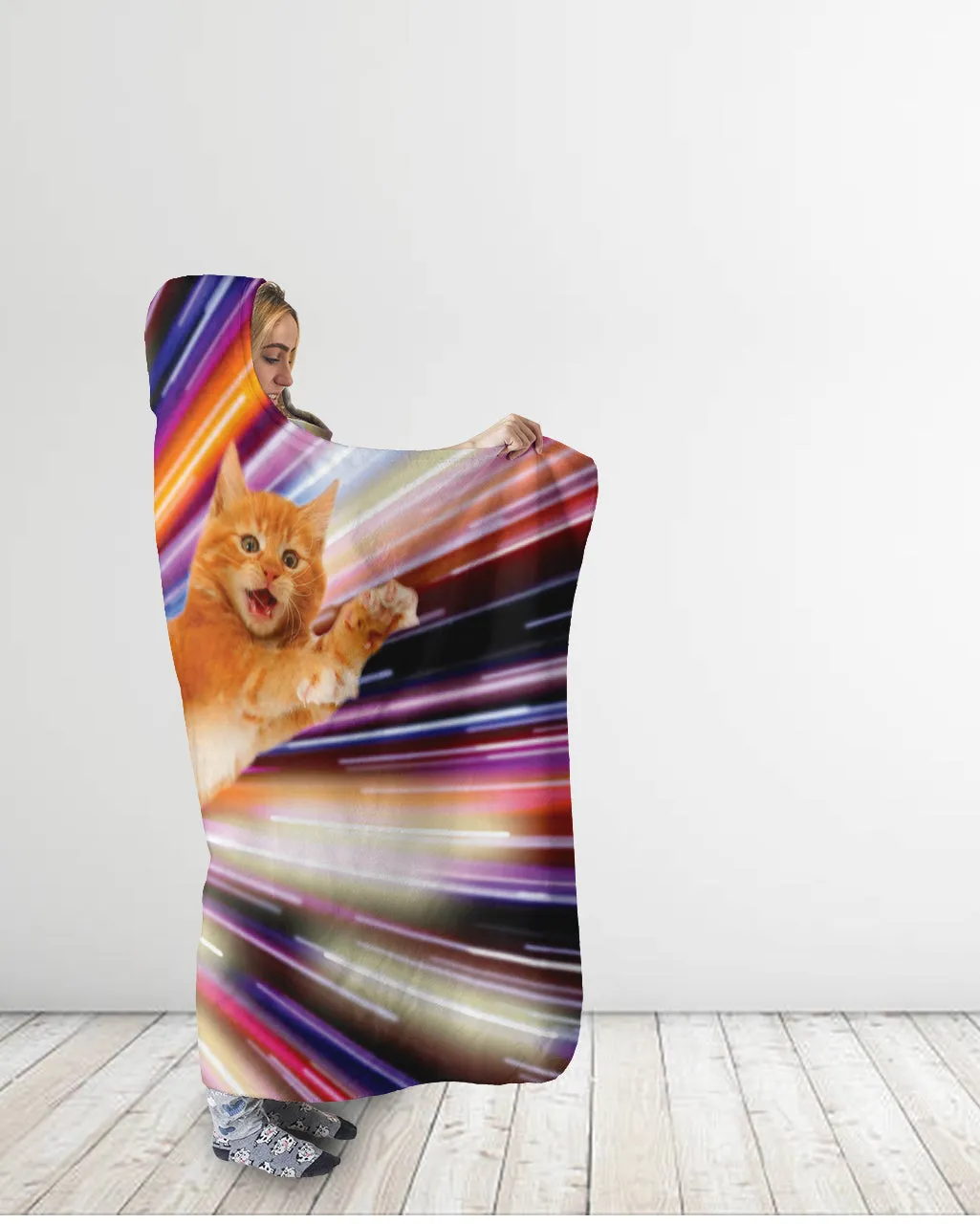 Hyper Cat Hooded Blanket