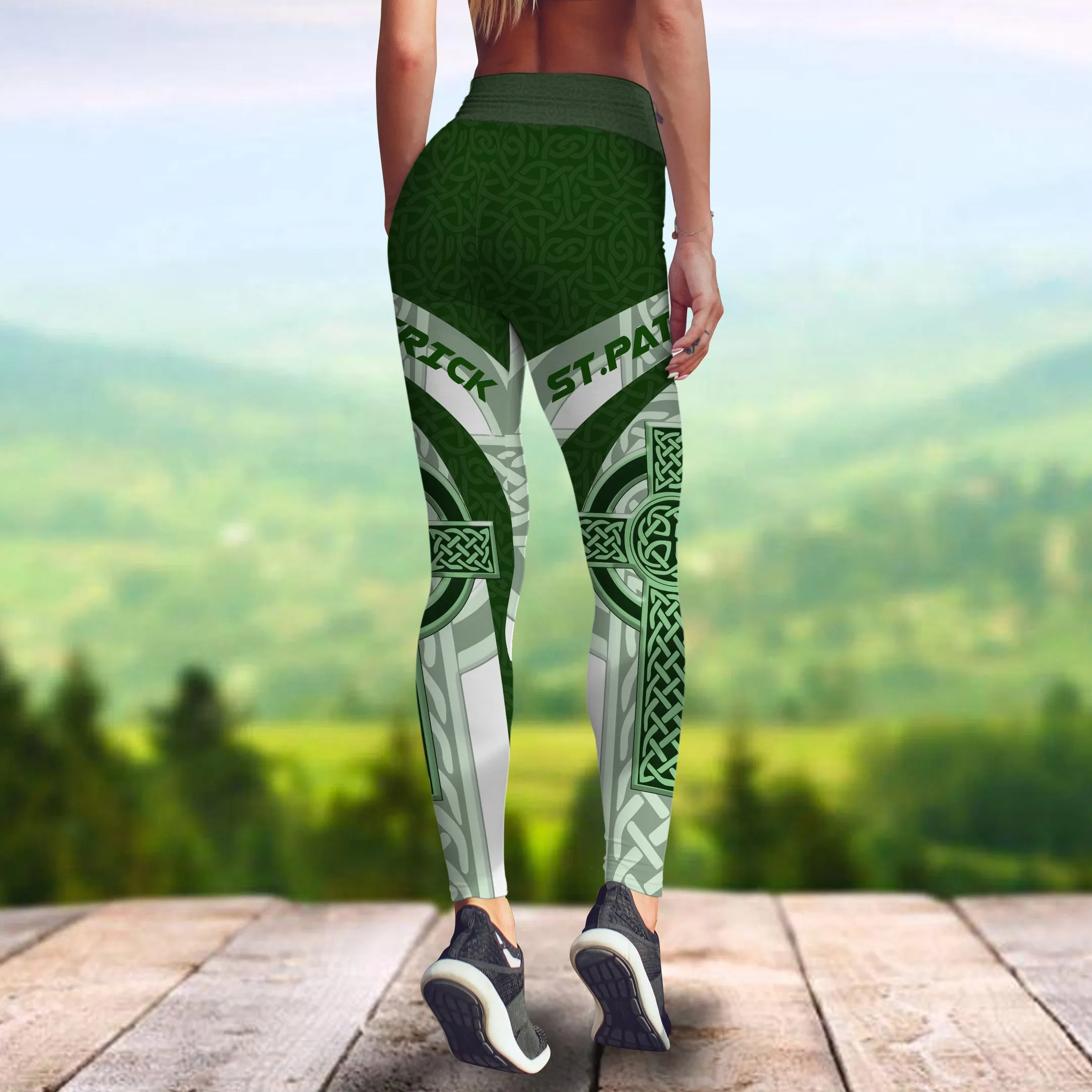 Irish Celtic Knot Cross St.Patrick Day 3D Legging