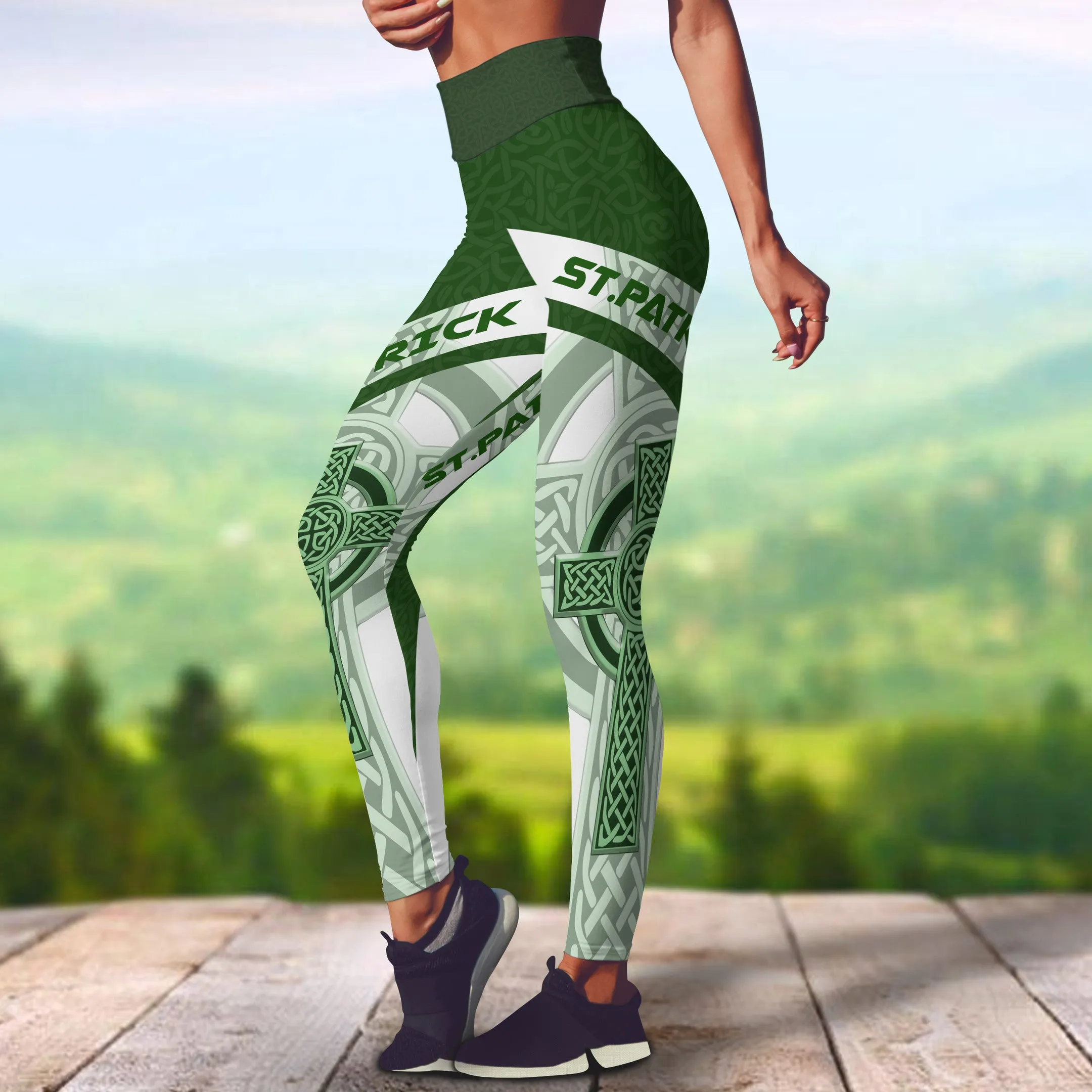 Irish Celtic Knot Cross St.Patrick Day 3D Legging