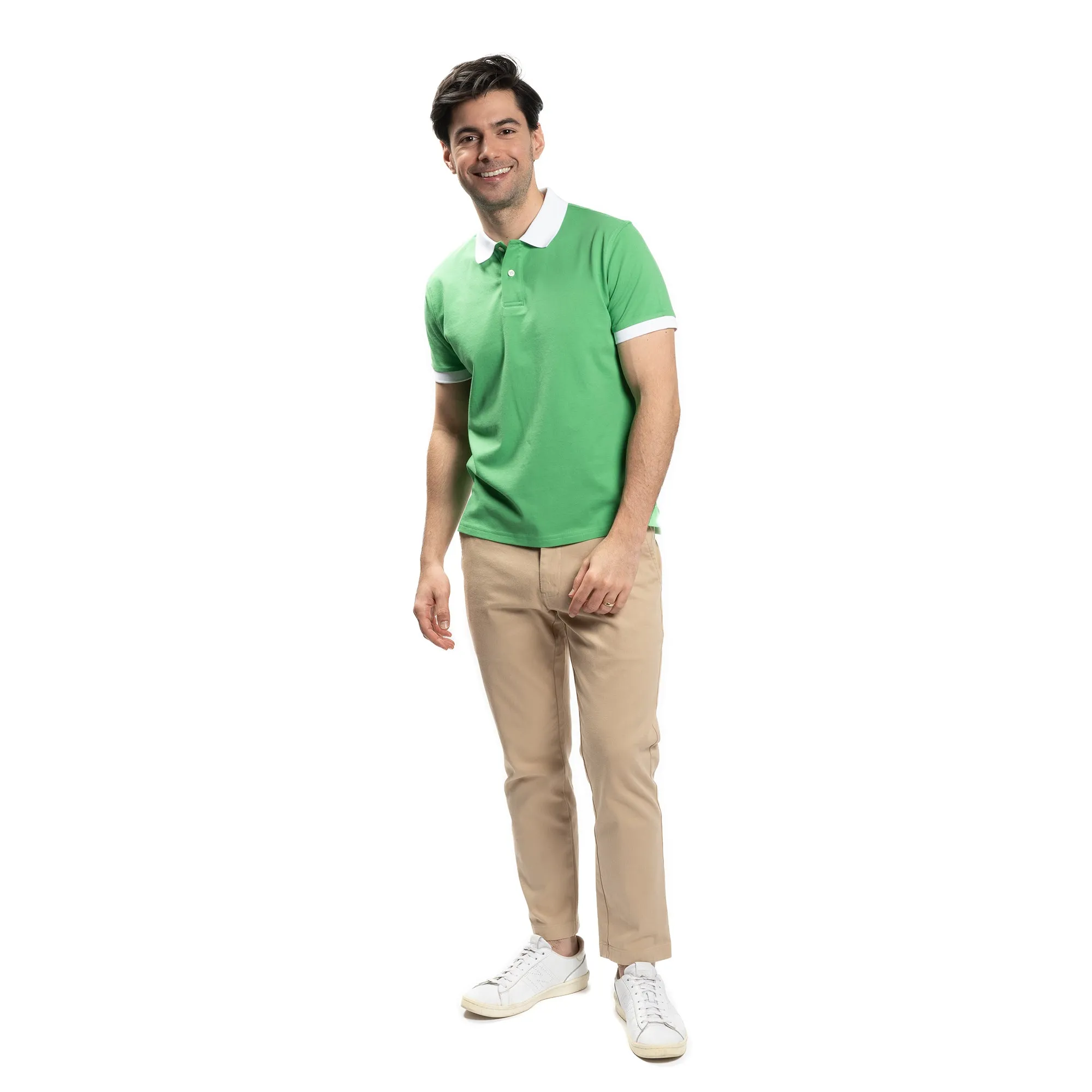 James Polo Shirt - Green Tipped