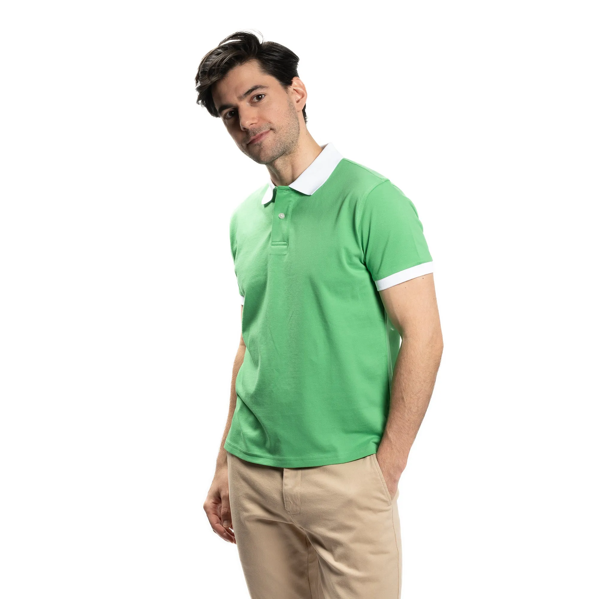 James Polo Shirt - Green Tipped
