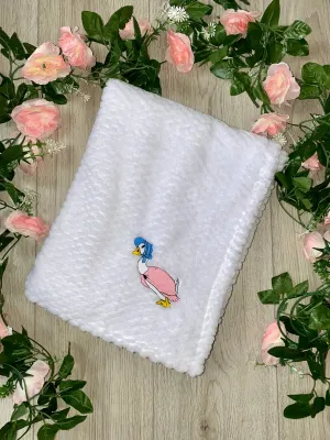 Jemima Puddleduck Soft Fleece Blanket - White
