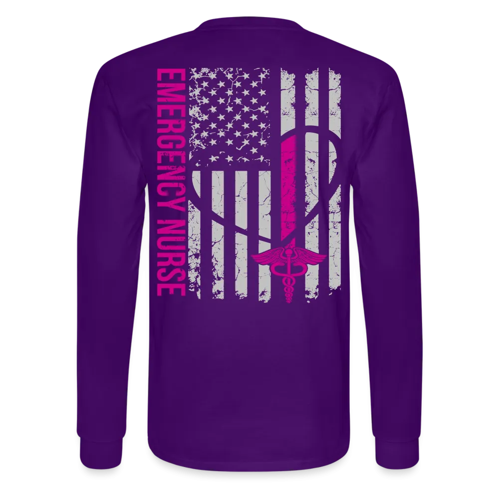 Jessica Emergency Nurse Flag Men's Long Sleeve T-Shirt