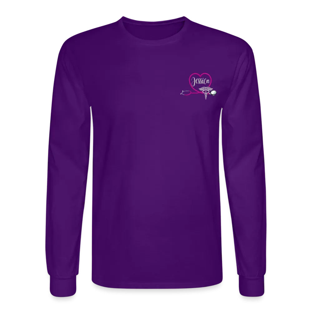 Jessica Emergency Nurse Flag Men's Long Sleeve T-Shirt