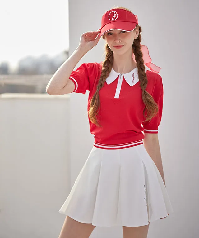 J.Jane Flare Mesh Contrast Skirt - White
