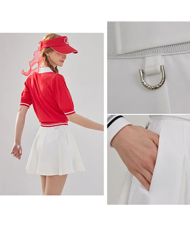 J.Jane Flare Mesh Contrast Skirt - White