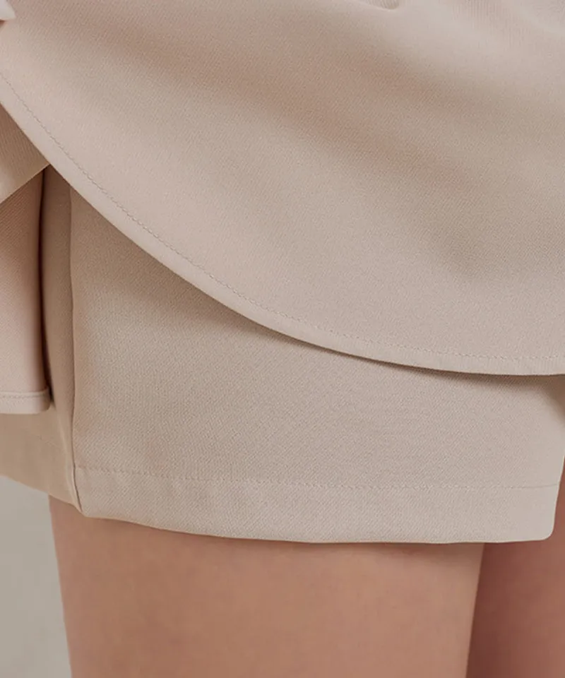 J.Jane Lace-Up Flower Culotte Pants - Beige