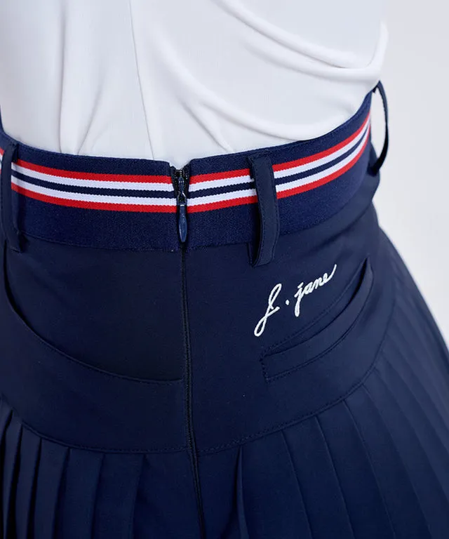 J.Jane New Band Pleats Skirt (Navy)