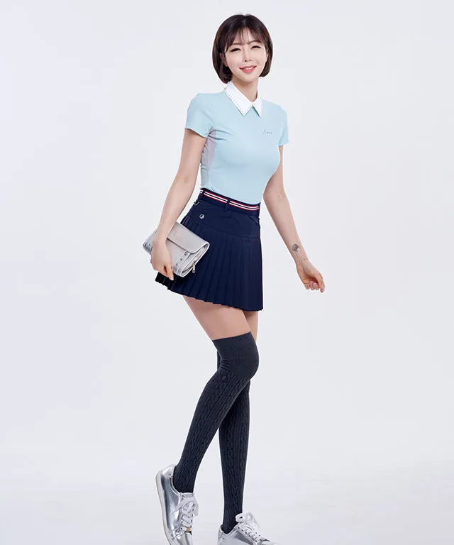J.Jane New Band Pleats Skirt (Navy)