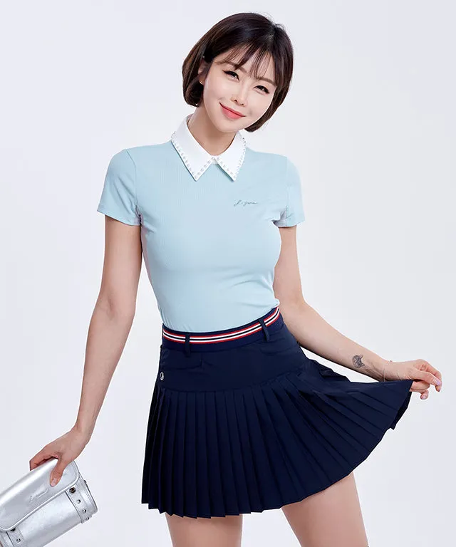 J.Jane New Band Pleats Skirt (Navy)