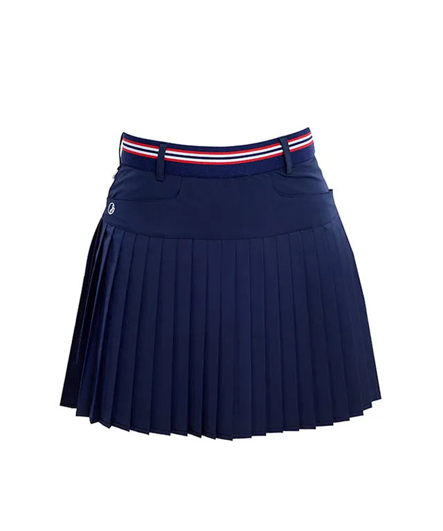 J.Jane New Band Pleats Skirt (Navy)