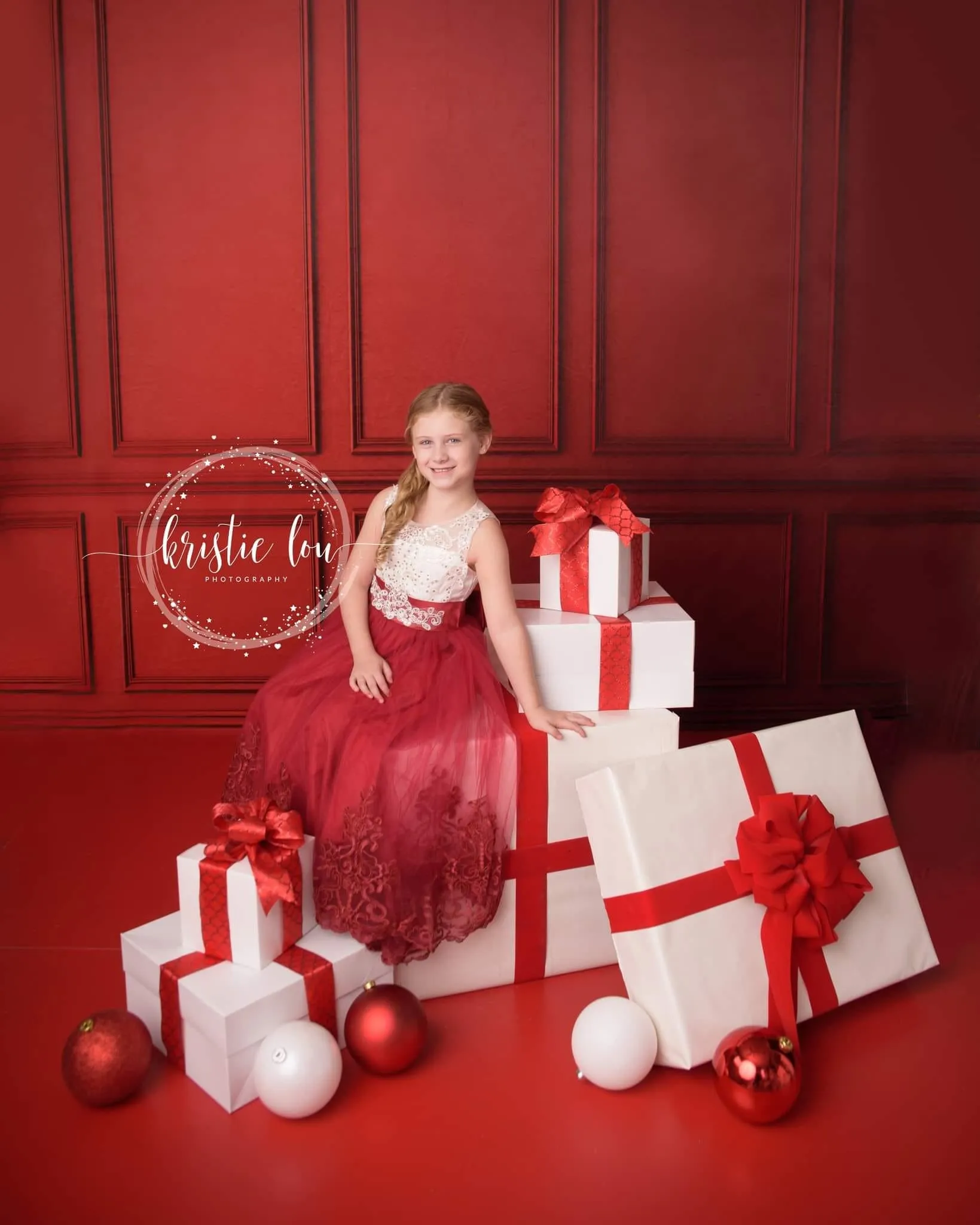 Kate Red Vintage Wall Fleece Backdrop for Photography