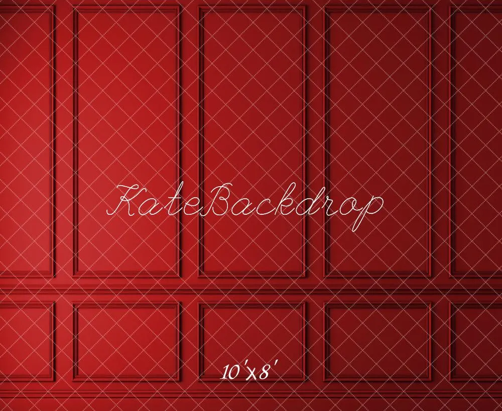 Kate Red Vintage Wall Fleece Backdrop for Photography