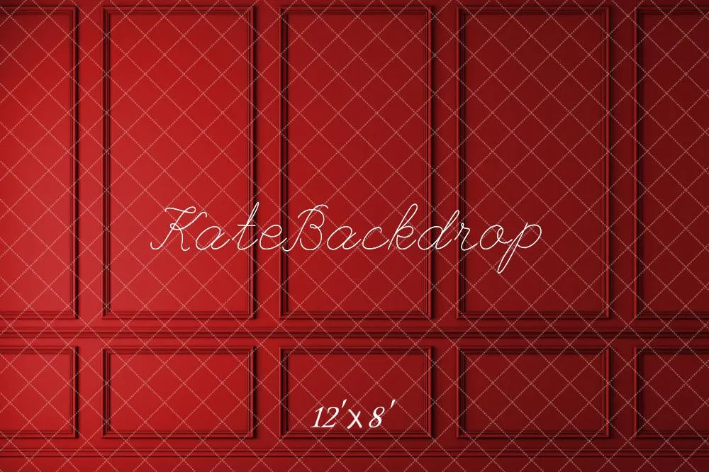 Kate Red Vintage Wall Fleece Backdrop for Photography