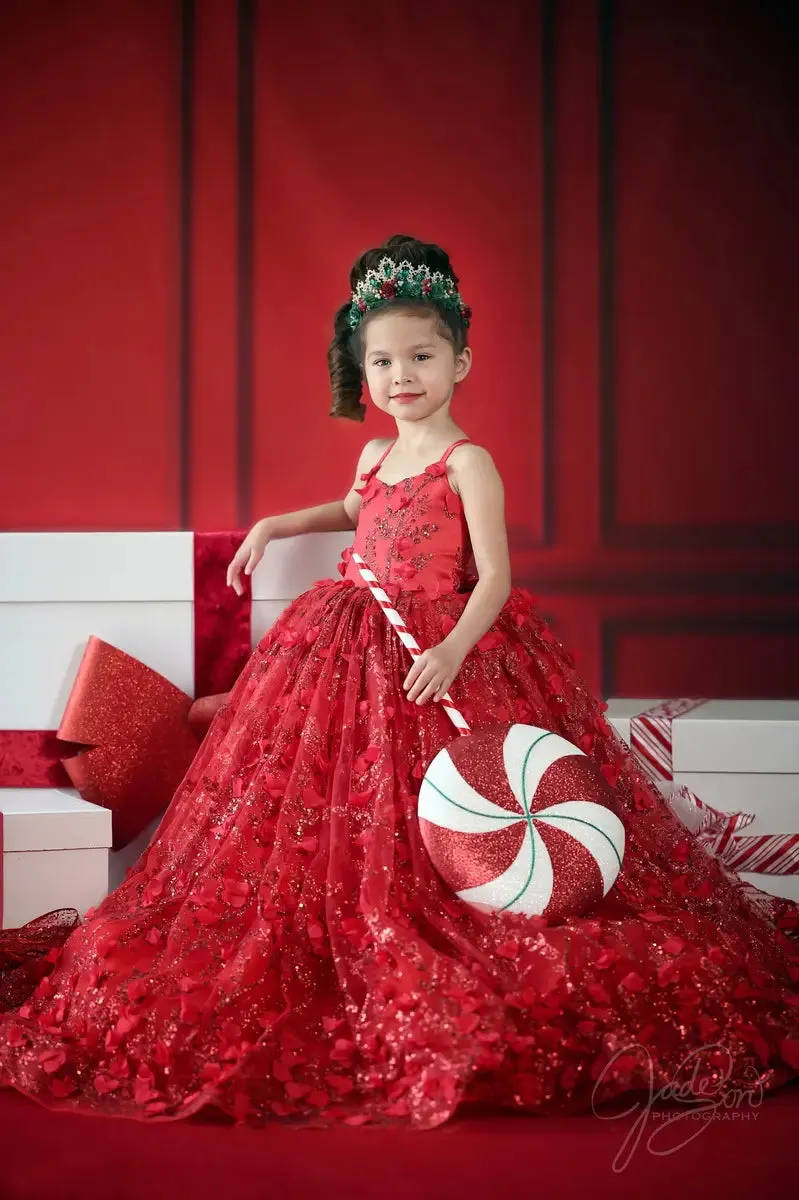 Kate Red Vintage Wall Fleece Backdrop for Photography
