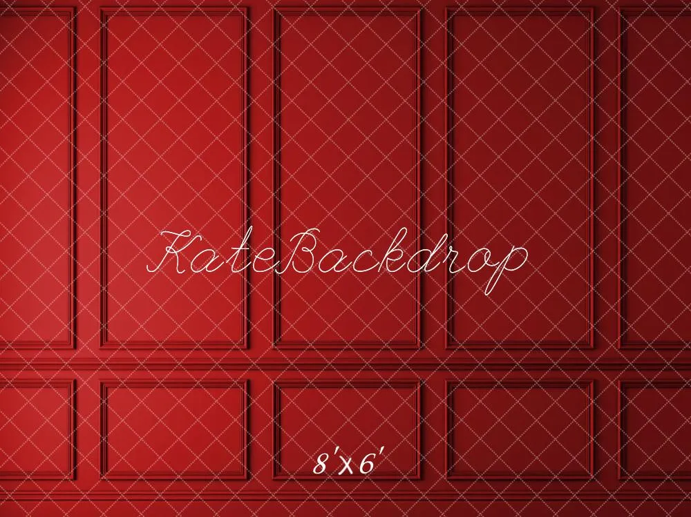 Kate Red Vintage Wall Fleece Backdrop for Photography