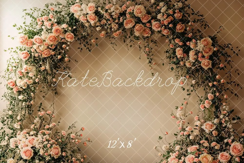 Kate Spring Flower Arch Wedding Fleece Backdrop Designed by Emetselch