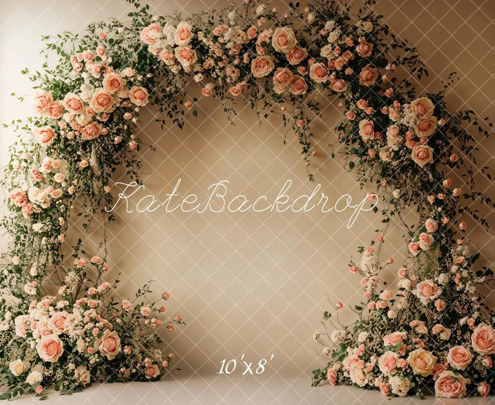 Kate Spring Flower Arch Wedding Fleece Backdrop Designed by Emetselch