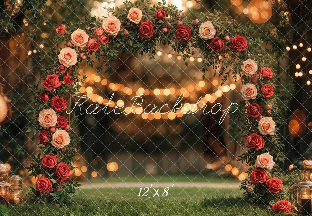 Kate Valentine Flower Arch Garden Wedding Fleece Backdrop Designed by Emetselch