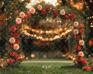 Kate Valentine Flower Arch Garden Wedding Fleece Backdrop Designed by Emetselch