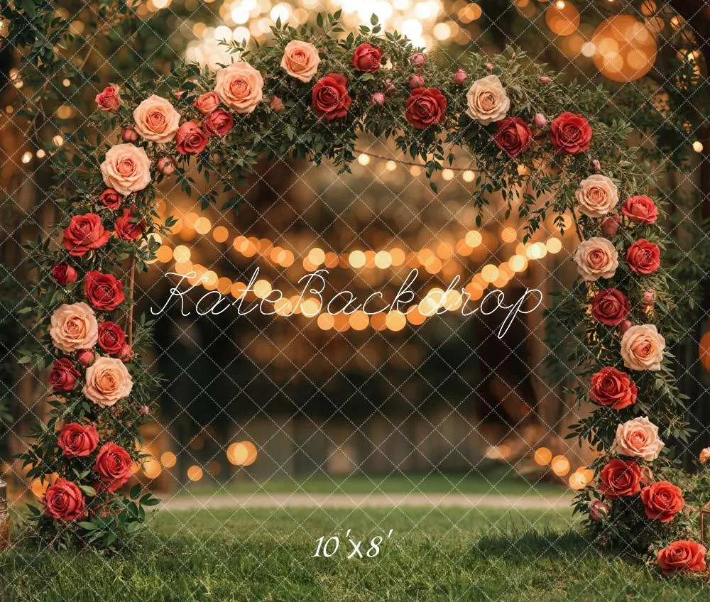 Kate Valentine Flower Arch Garden Wedding Fleece Backdrop Designed by Emetselch