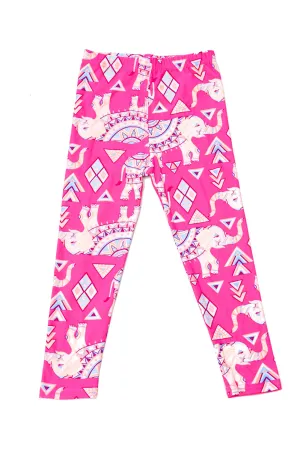 Kids Aztec Tribal Elephant Premium Leggings