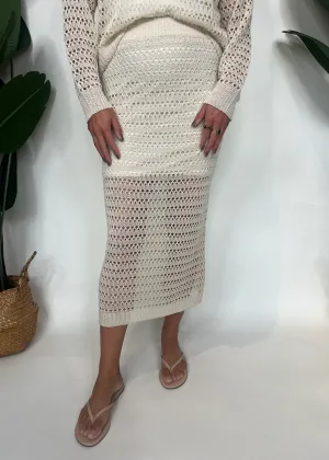KLD Open Knit Mid Skirt Natural