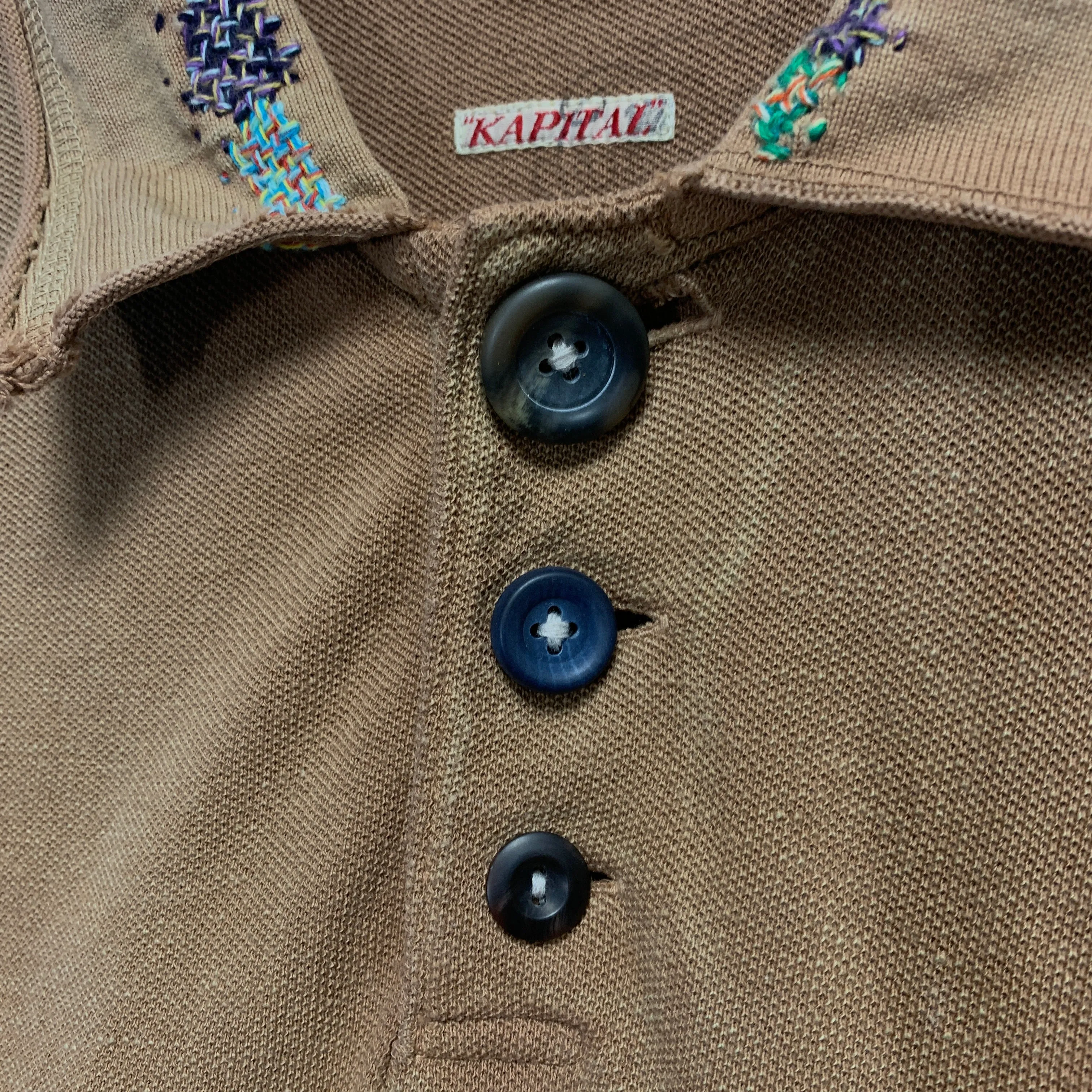[L] Kapital Boro Collar Native Beads Polo Shirt