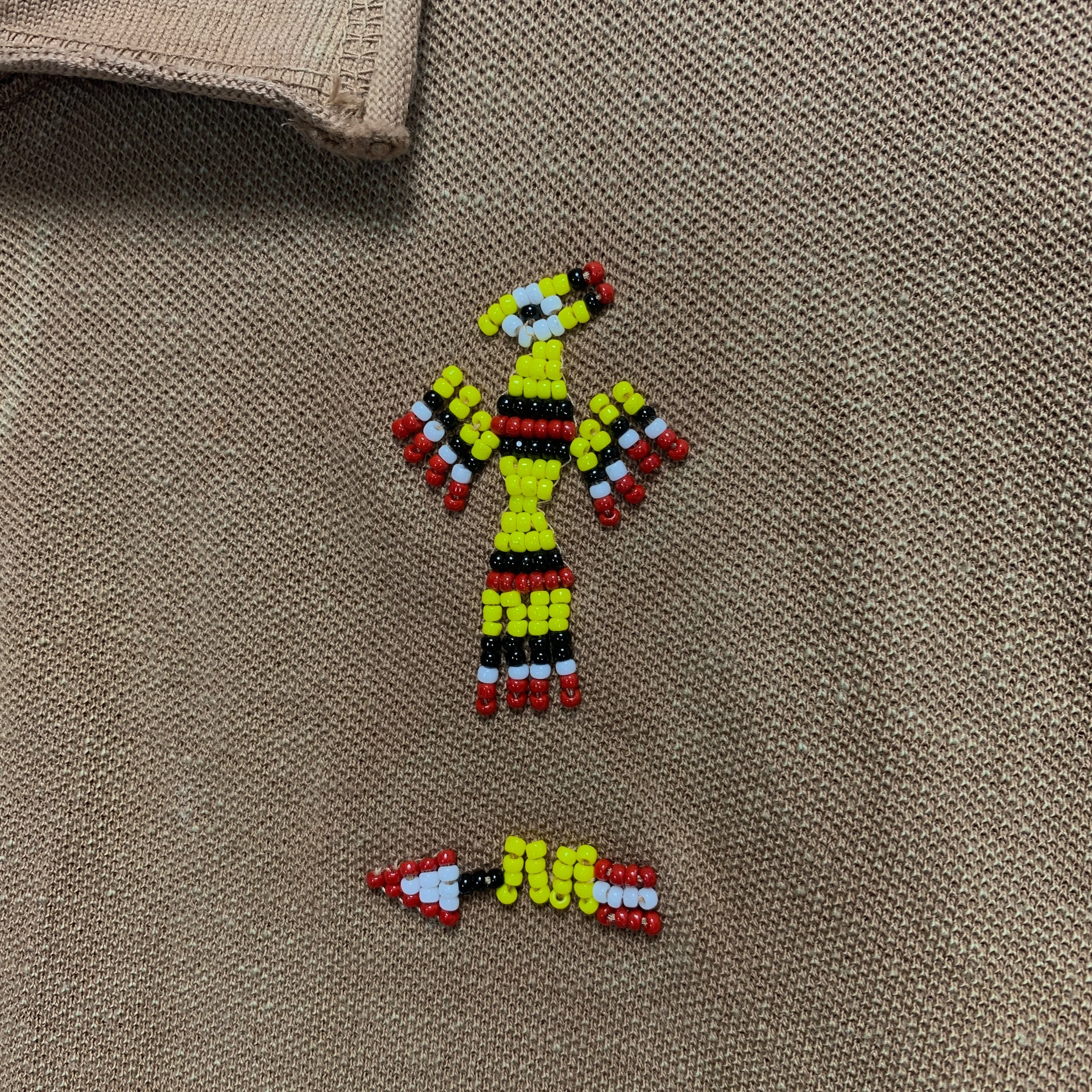 [L] Kapital Boro Collar Native Beads Polo Shirt