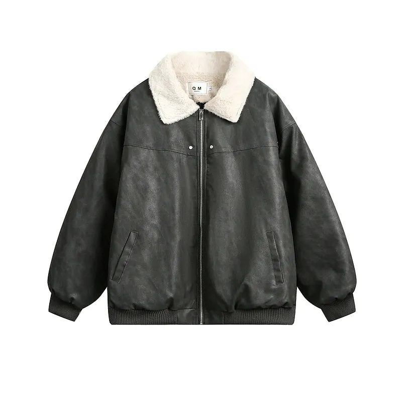 Lambskin Lapel Insulated Jacket