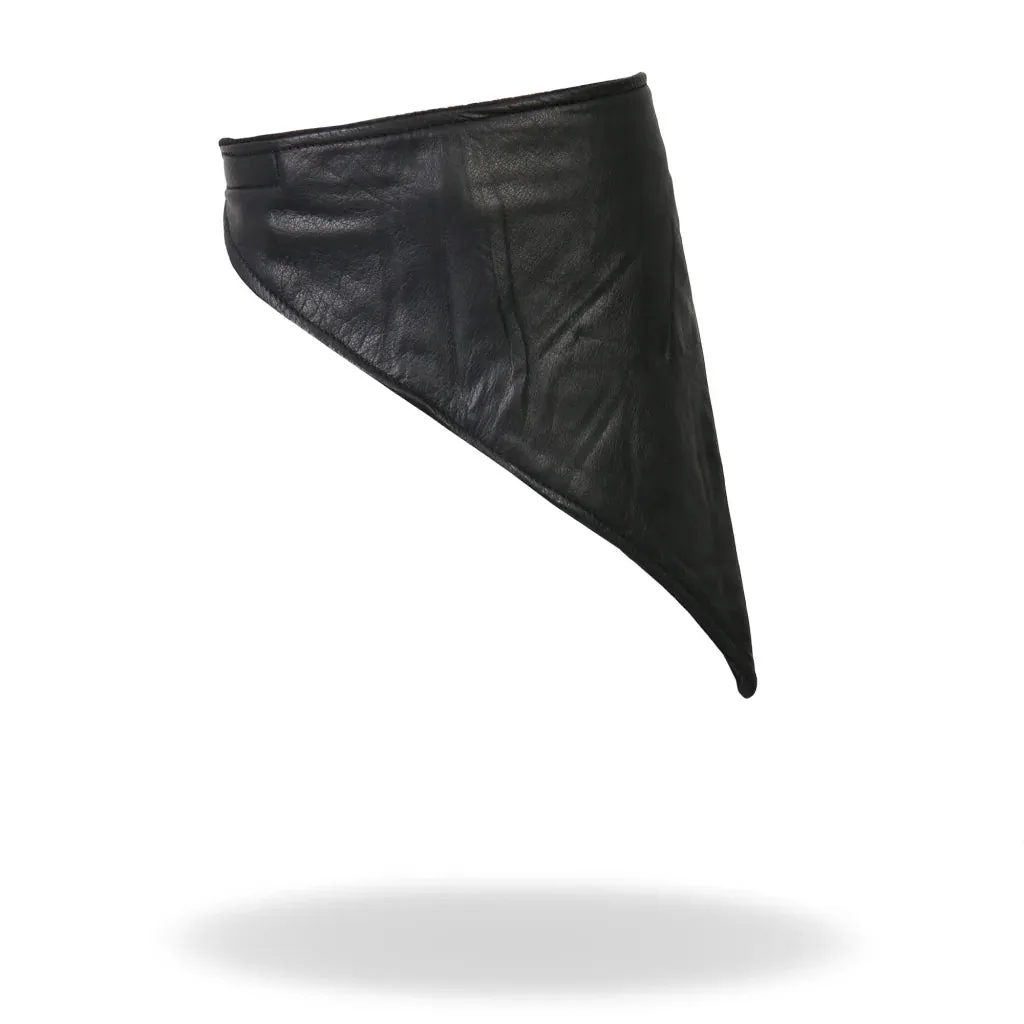 Leather Neck Warmer with Fleece Liner - Soft Black NWL1009 | Hot Leathers