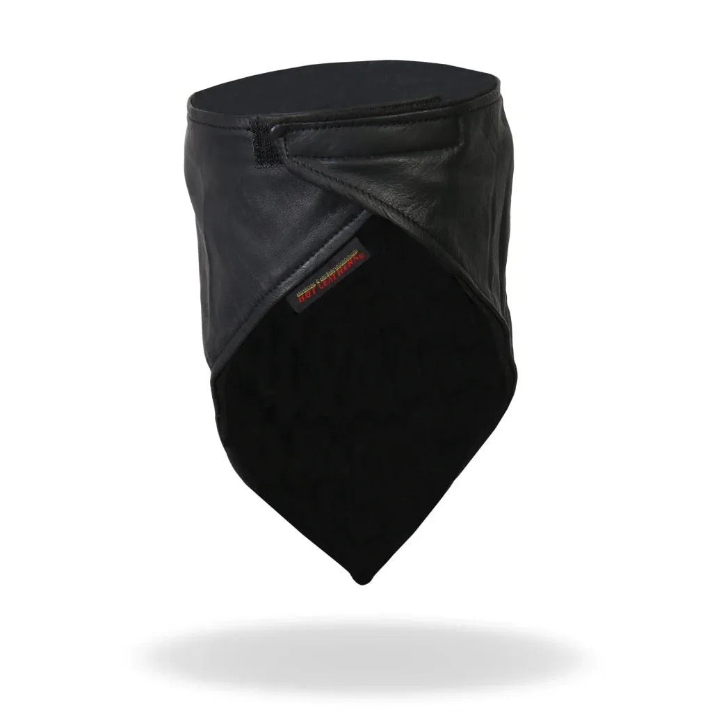 Leather Neck Warmer with Fleece Liner - Soft Black NWL1009 | Hot Leathers