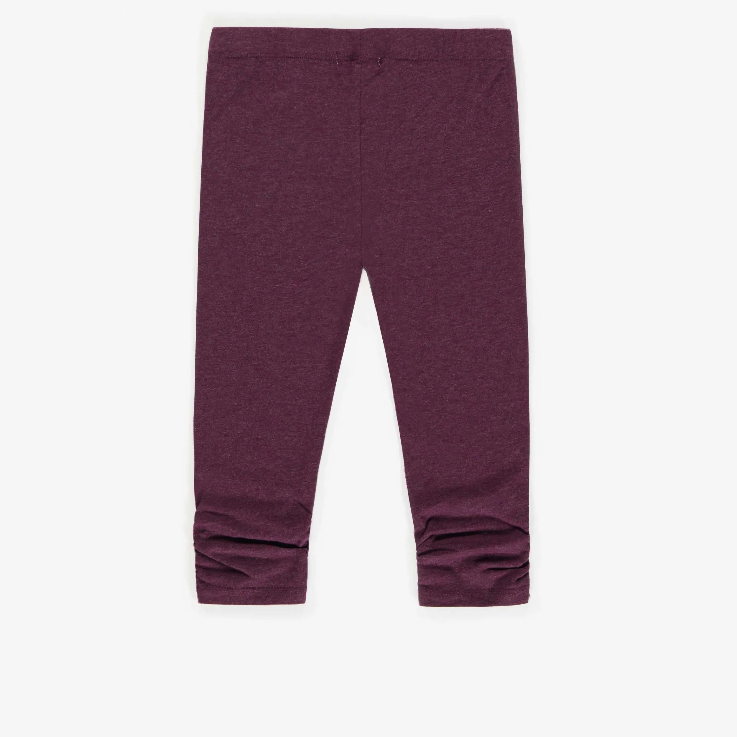 Legging ¾ bourgogne en coton biologique extensible, enfant  || Burgundy ¾ legging in stretch organic cotton, child