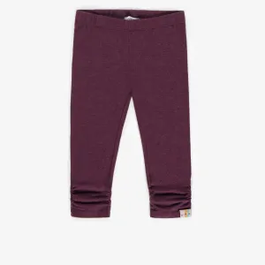 Legging ¾ bourgogne en coton biologique extensible, enfant  || Burgundy ¾ legging in stretch organic cotton, child