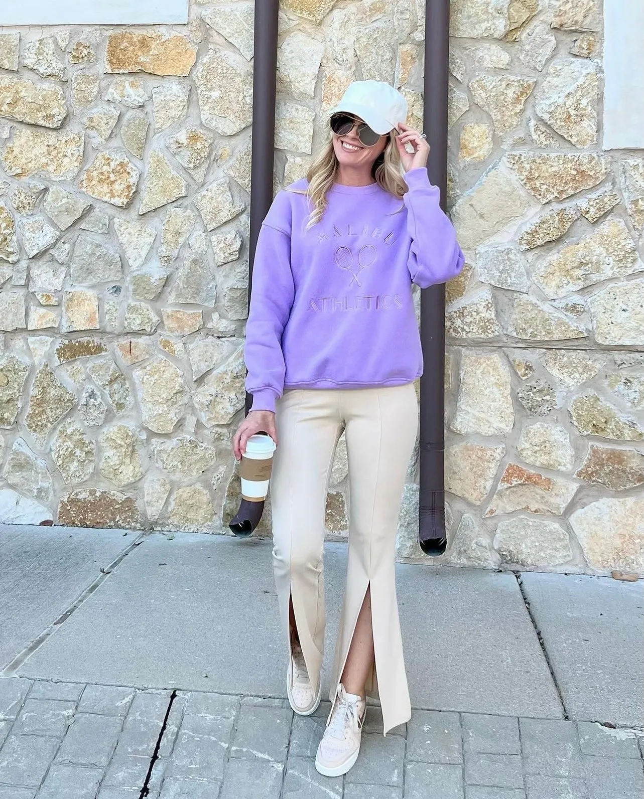 Malibu Athletics Embroidered Pullover Crewneck Sweatshirt
