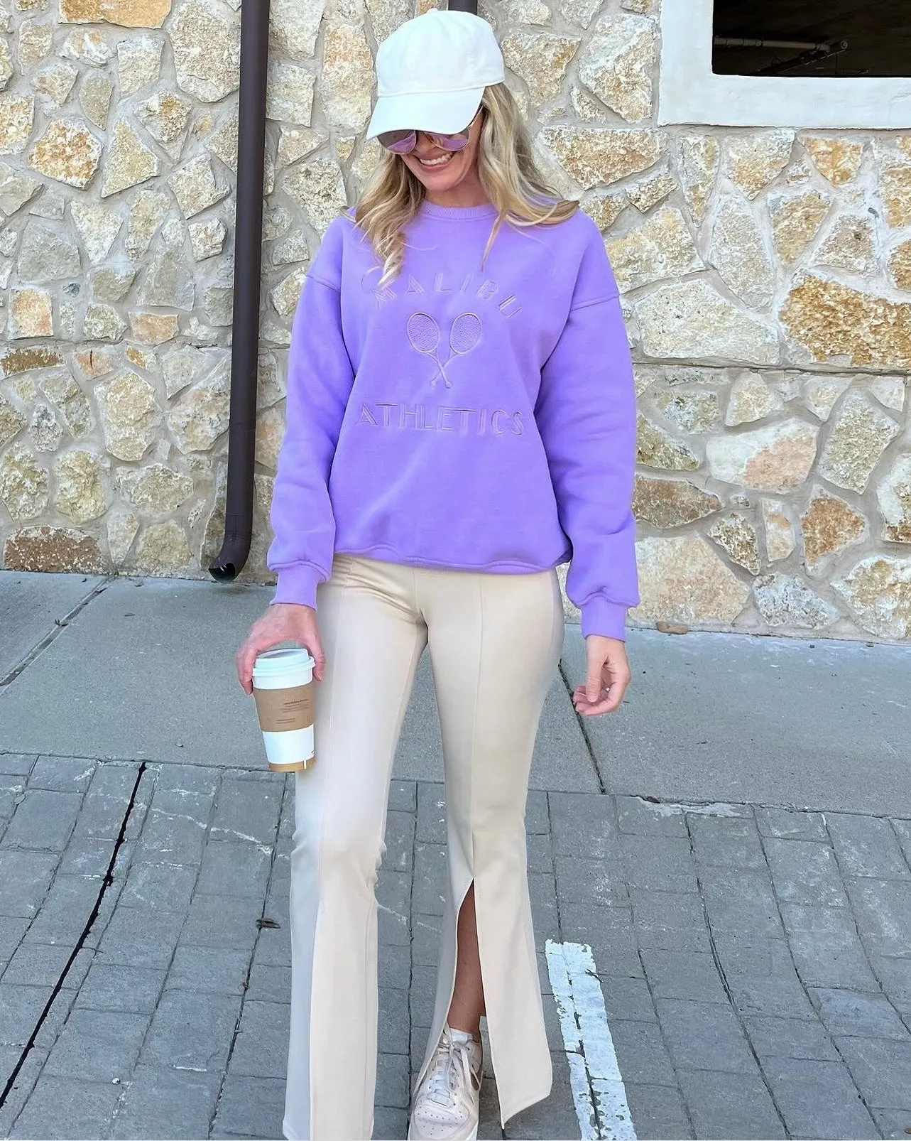 Malibu Athletics Embroidered Pullover Crewneck Sweatshirt