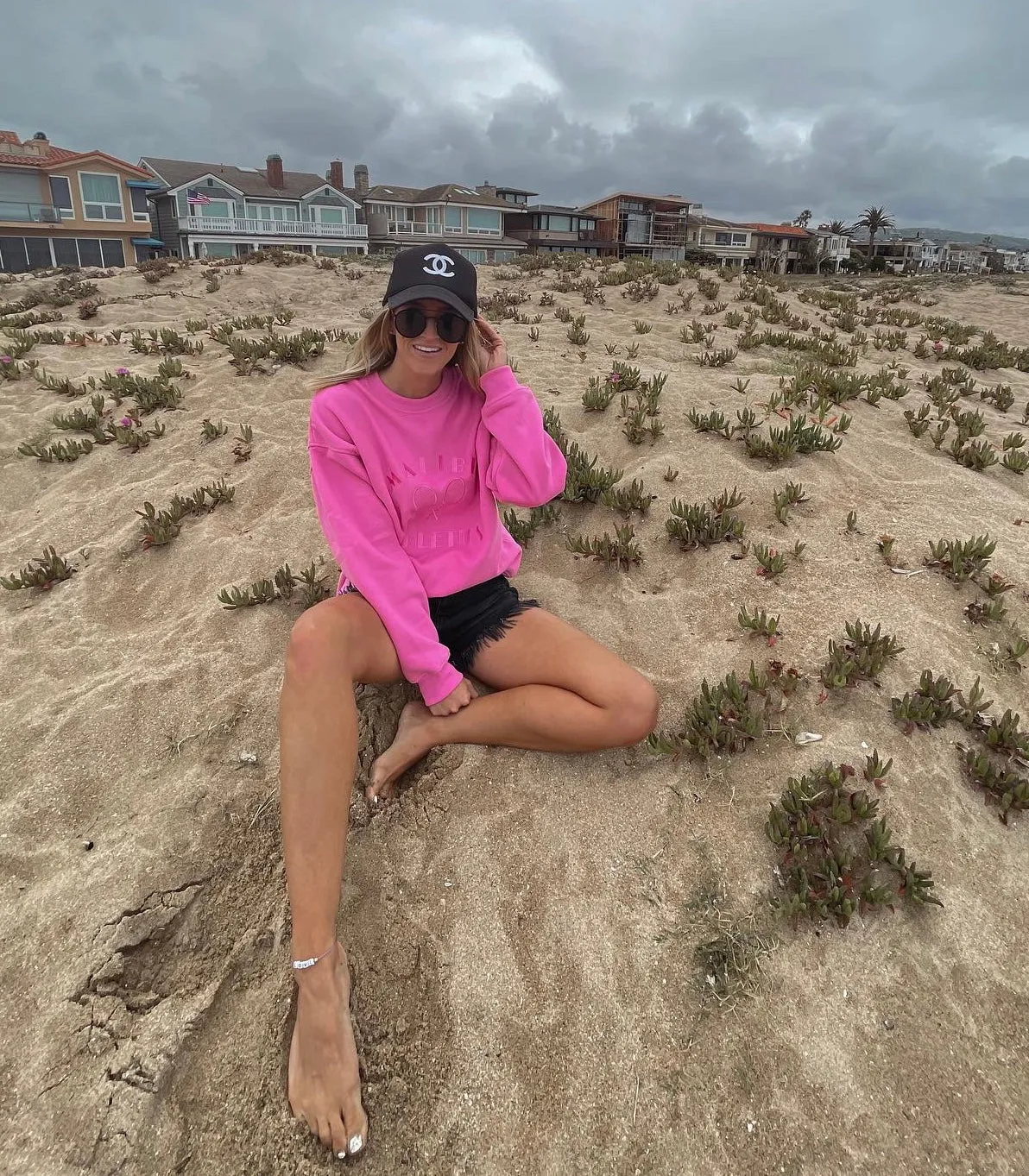 Malibu Athletics Embroidered Pullover Crewneck Sweatshirt