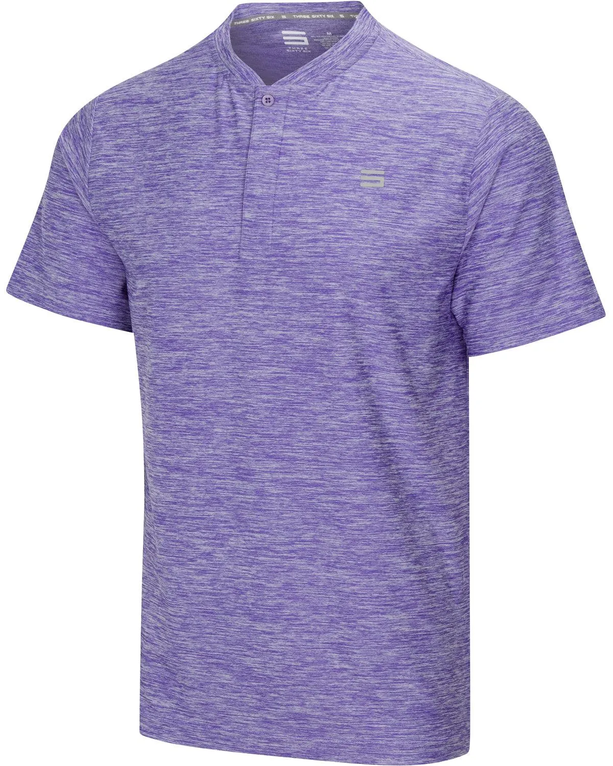 Men's Heathered Collarless Golf Polos