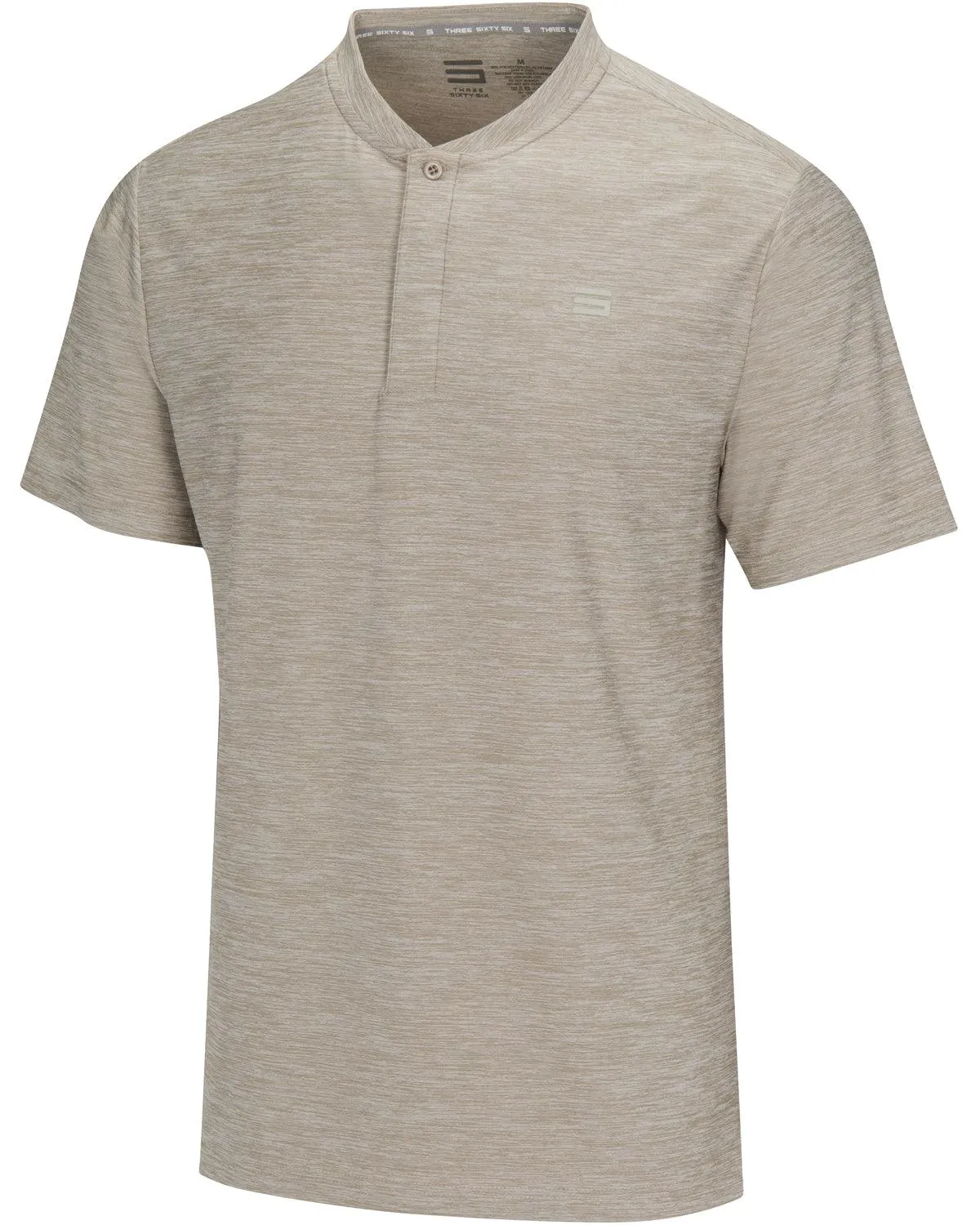 Men's Heathered Collarless Golf Polos