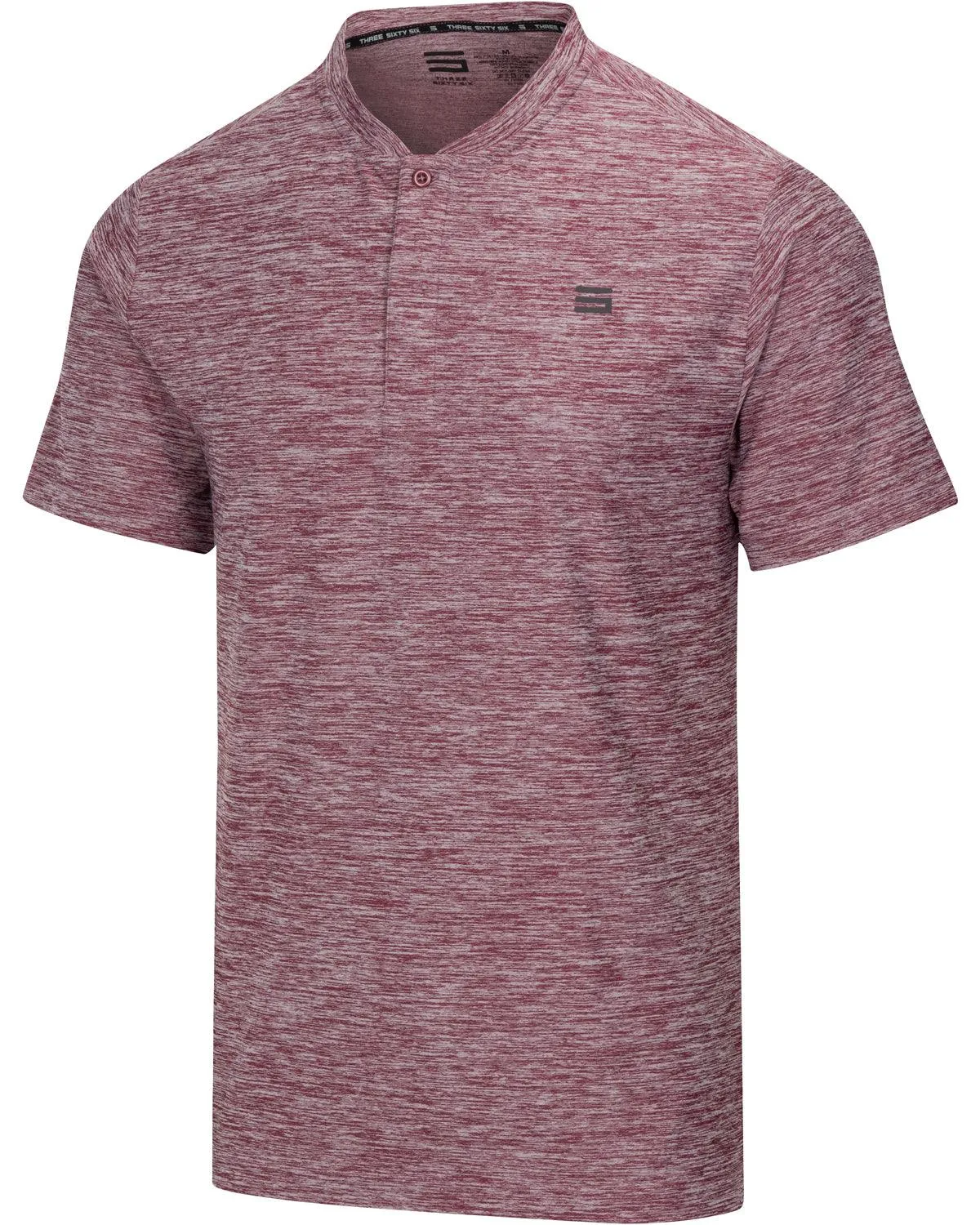 Men's Heathered Collarless Golf Polos
