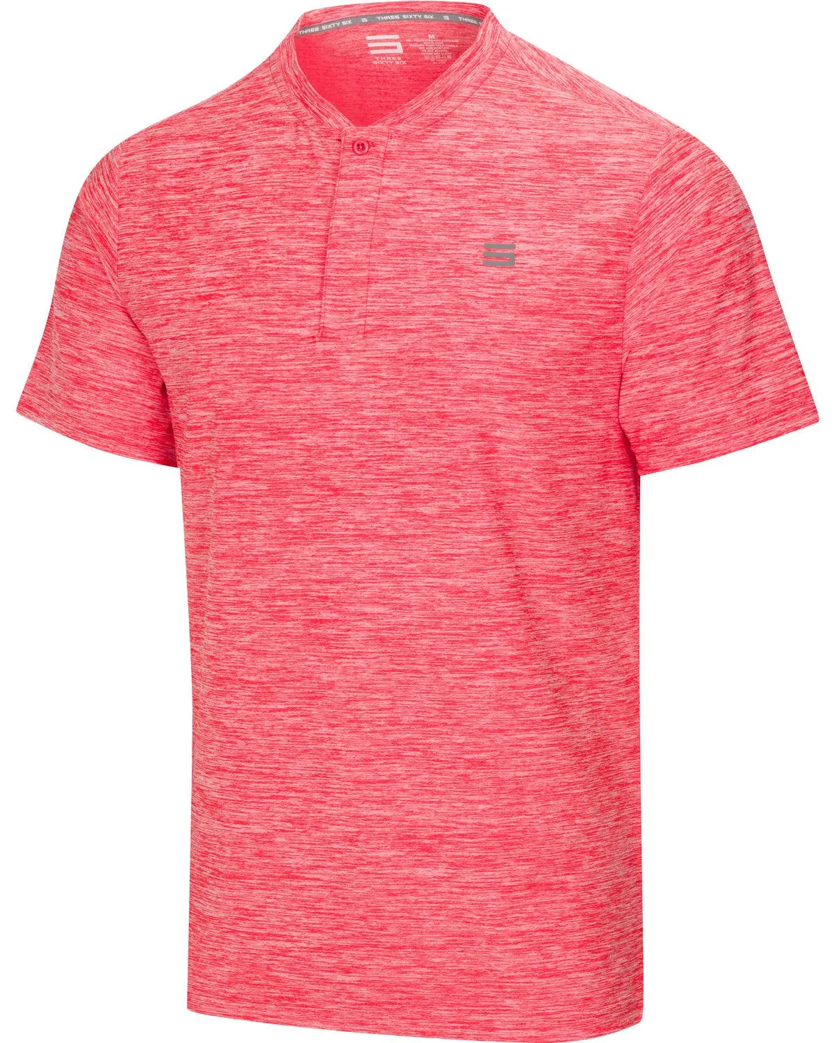 Men's Heathered Collarless Golf Polos