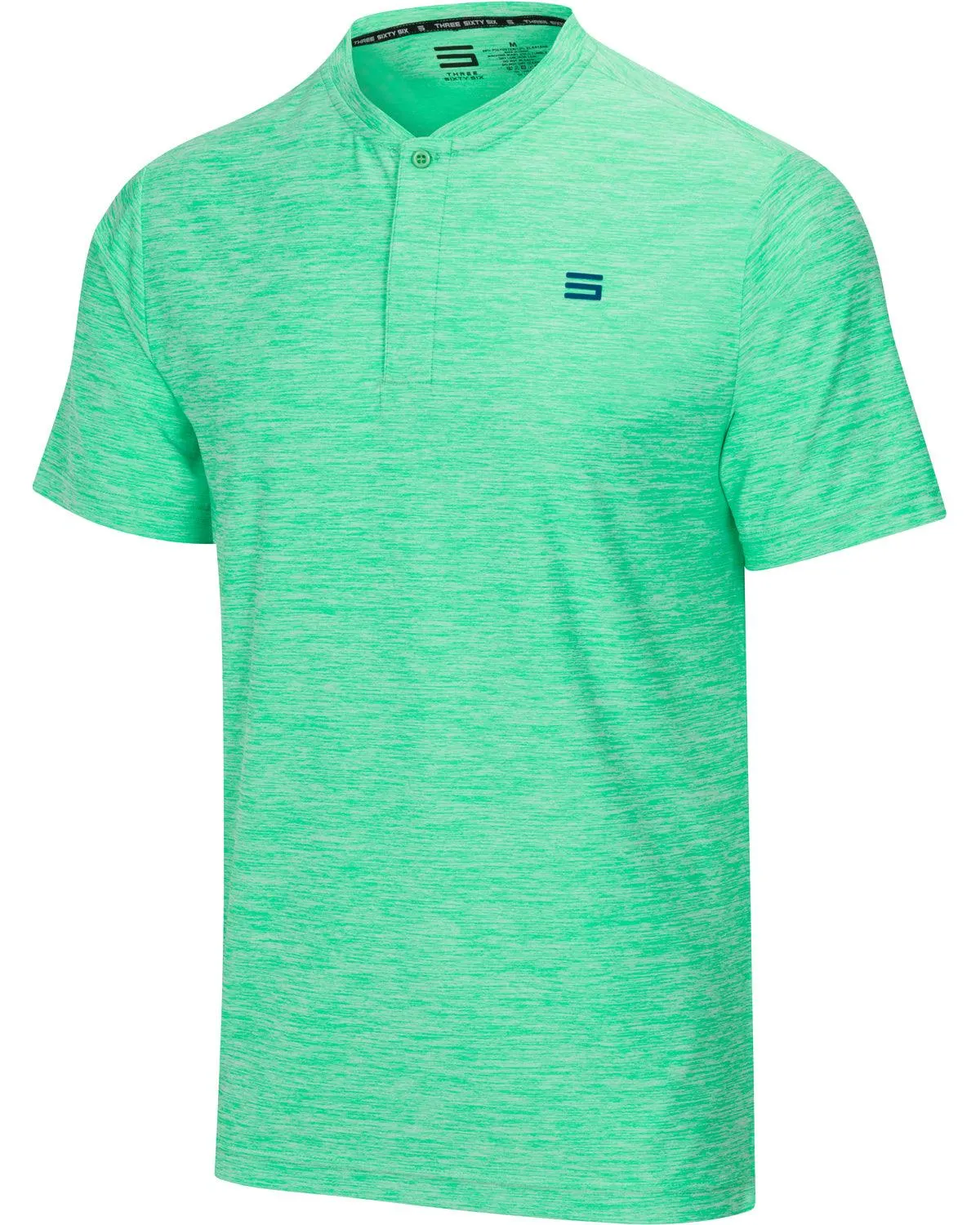 Men's Heathered Collarless Golf Polos