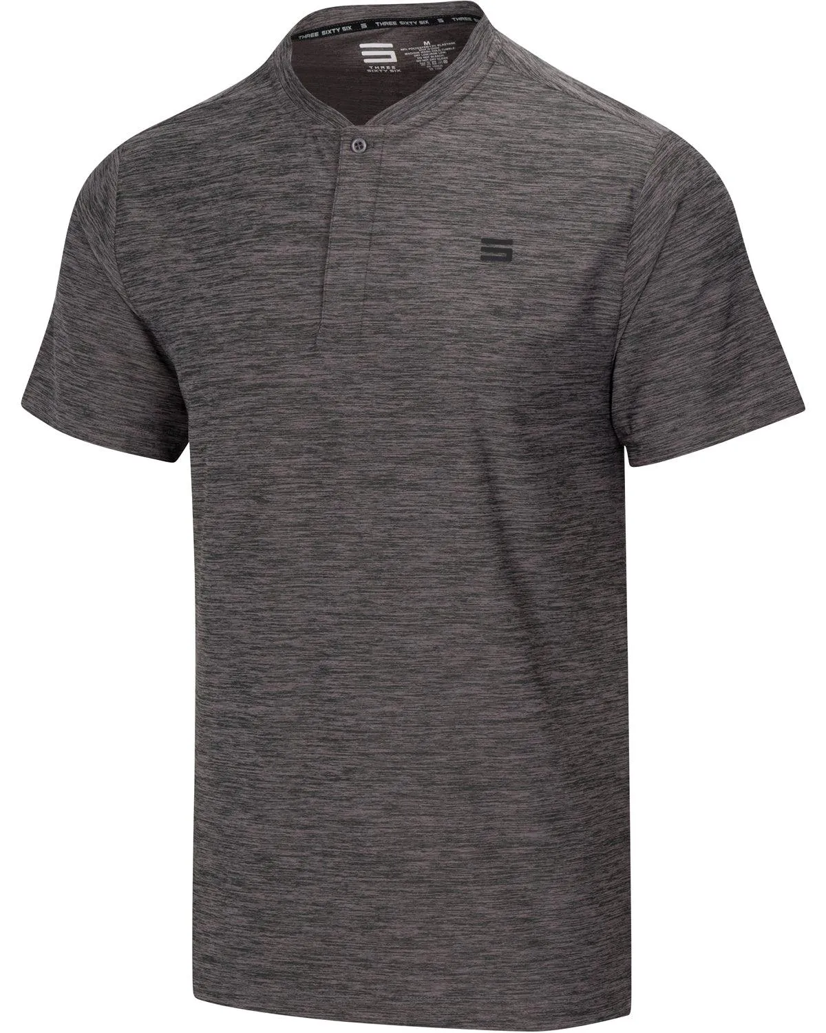 Men's Heathered Collarless Golf Polos